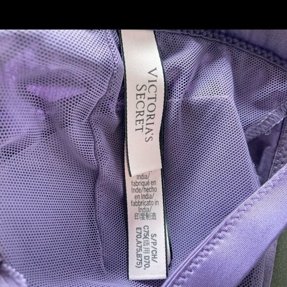 VICTORIA SECRET LAVENDER PLUNGE LACE CAGE RACERBACK BRALETTE XS - Picture 9 of 14